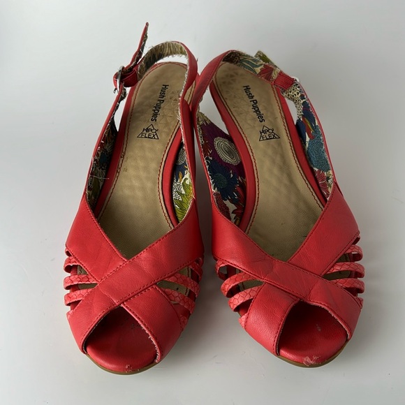 HUSH PUPPIES HP02 Flex Women's Coral Peep Toe Shoes 8.5 - Picture 8 of 11